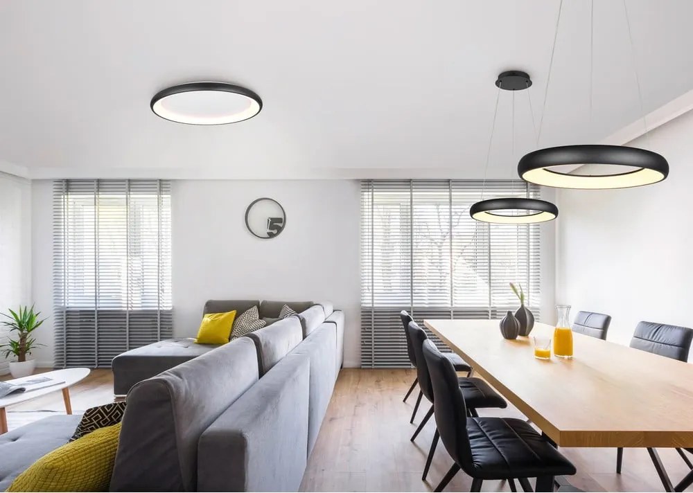 Plafoniera a LED dimmerabile nera Cardona - Trio