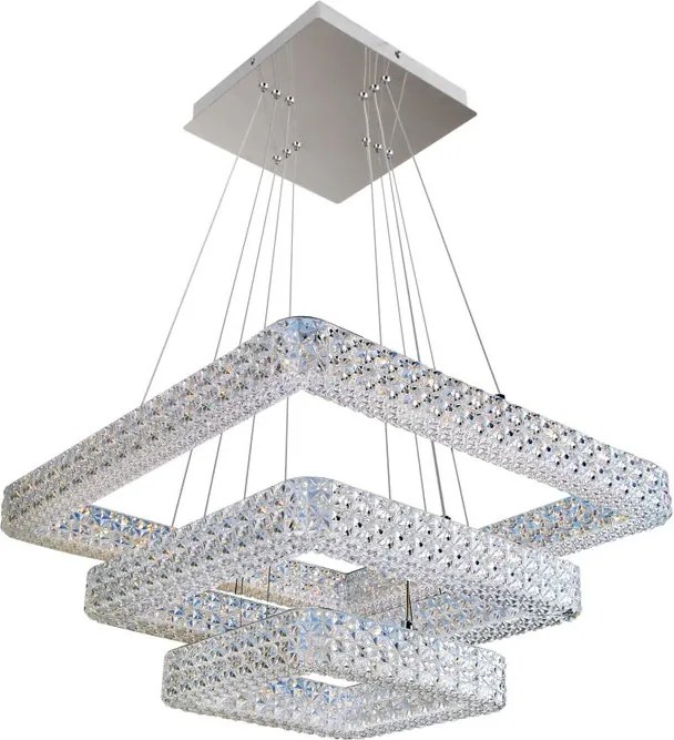 Lampadario LED neoclassico Soledad trasparente, luce naturale 6080 lumen, NOVECENTO