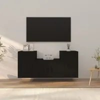 Set Mobili Porta TV 3 pz Nero in Legno Multistratocod mxl 76801