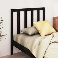 Testiera per Letto Nera 96x4x100 cm in Legno Massello di Pino cod mxl 48035