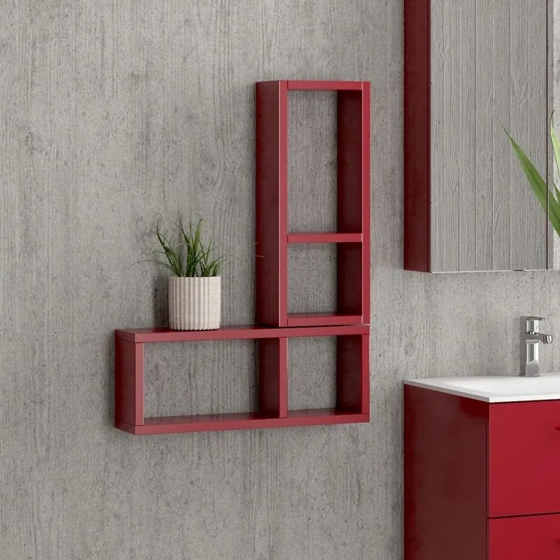 Composizione mobile lavabo bagno 60 cm, specchio contenitore e 2 pensili EL-60C - KAMALU