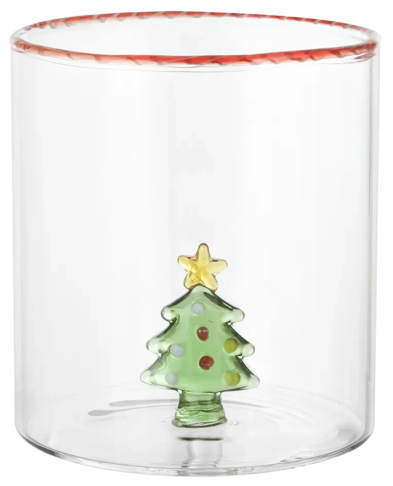 Tazza Natalizia Borraccia Riutilizzabile 450ml Con Cannuccia, Glitter E Doppia Parete, BPA Free, Regalo Festivo (Modello Albero/Babbo Natale)