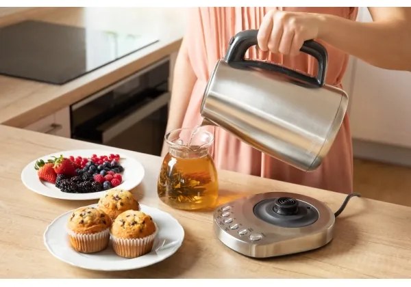 Sencor - Bollitore con termoregolazione  1,7 l 2200W/230V acciaio inossidabile