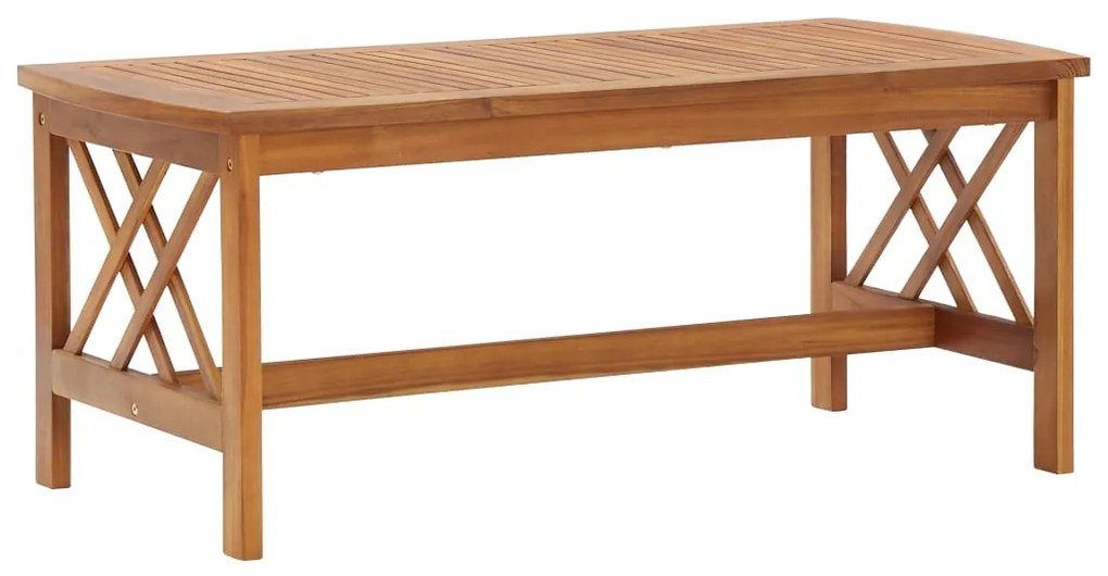 Tavolino Da Salotto 102x50x43 Cm İn Legno Massello Di Acacia /