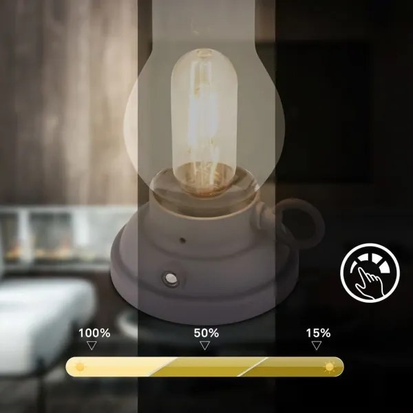 Brilo - Lampada da tavolo ricaricabile e dimmerabile per esterni KANEA LED/1,5W/5V IP44 1200mAh antracite