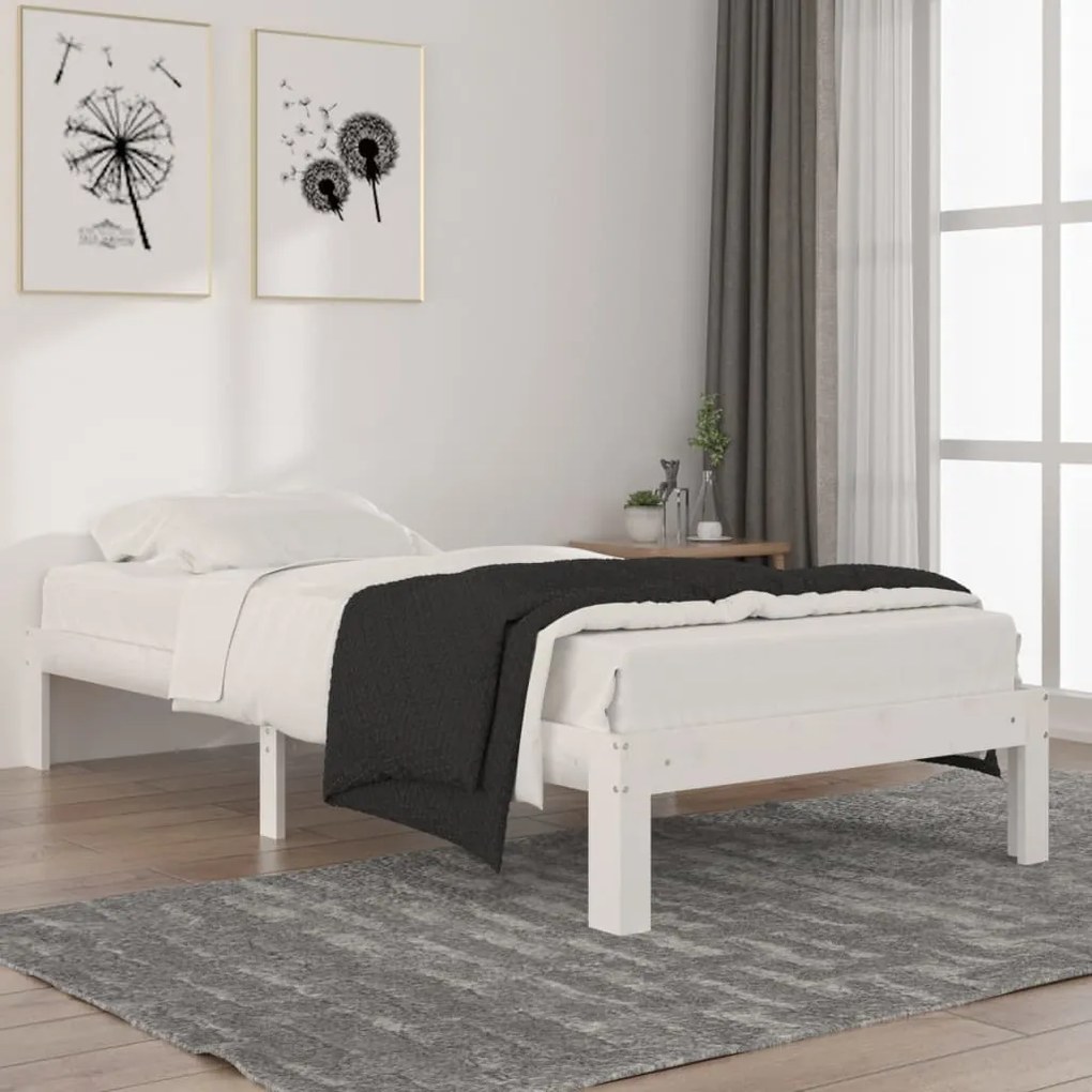 Giroletto Bianco İn Legno Massello Di Pino 90x200 Cm /