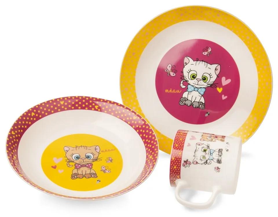 Set da pranzo per bambini in porcellana 3 pezzi Kittens - Orion