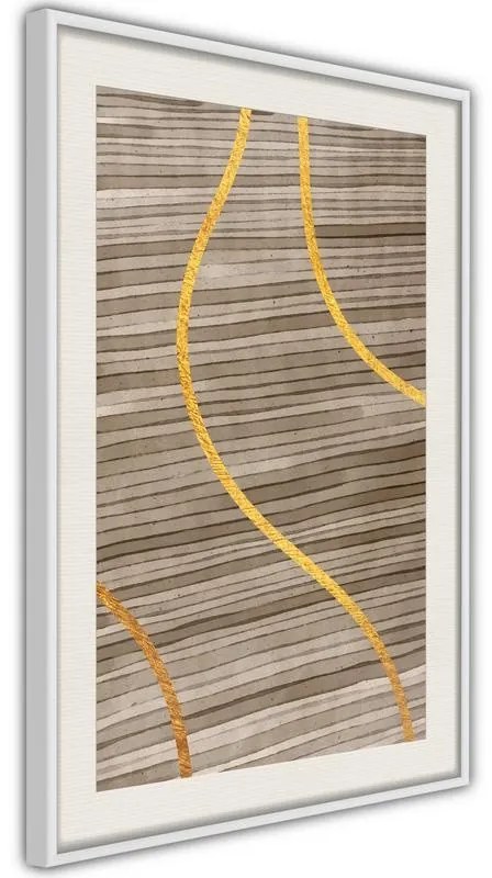 Poster  Golden Stripes  Cornice Quadri Cornice nera con pass-partout, Larghezza x Altezza Home decor 30x45