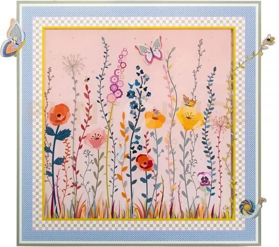 Quadro amelie piccolo in cristallo acrilico decoro farfalle e fiori