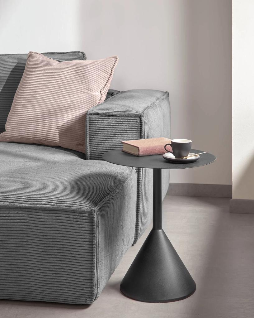 Kave Home - Divano Blok 3 posti chaise longue destra in velluto a coste spesse grigio 300 cm