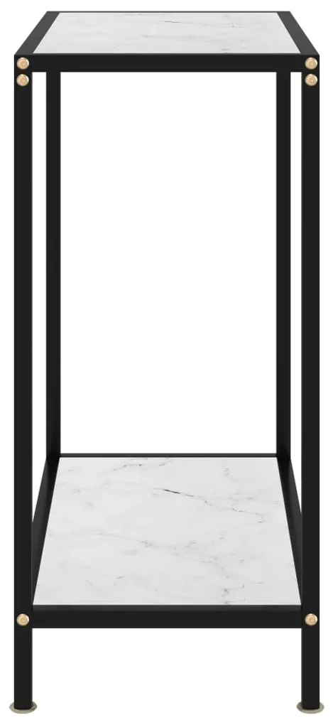 Tavolo consolle bianco 60x35x75 cm in vetro temperato