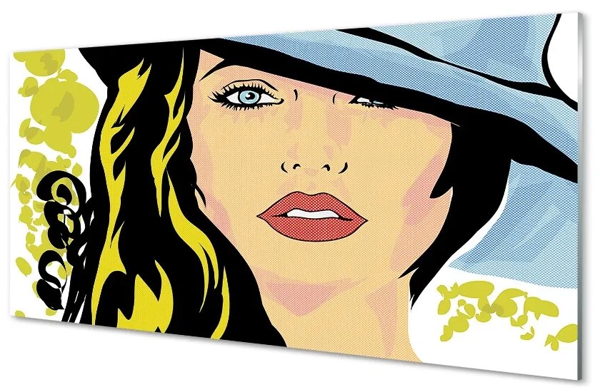 Quadro vetro Cappello da donna 100x50 cm