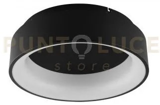 Plafoniera led noah nera 40w 5600lm cct 3000k 4000k 6500k  ip44 45x...