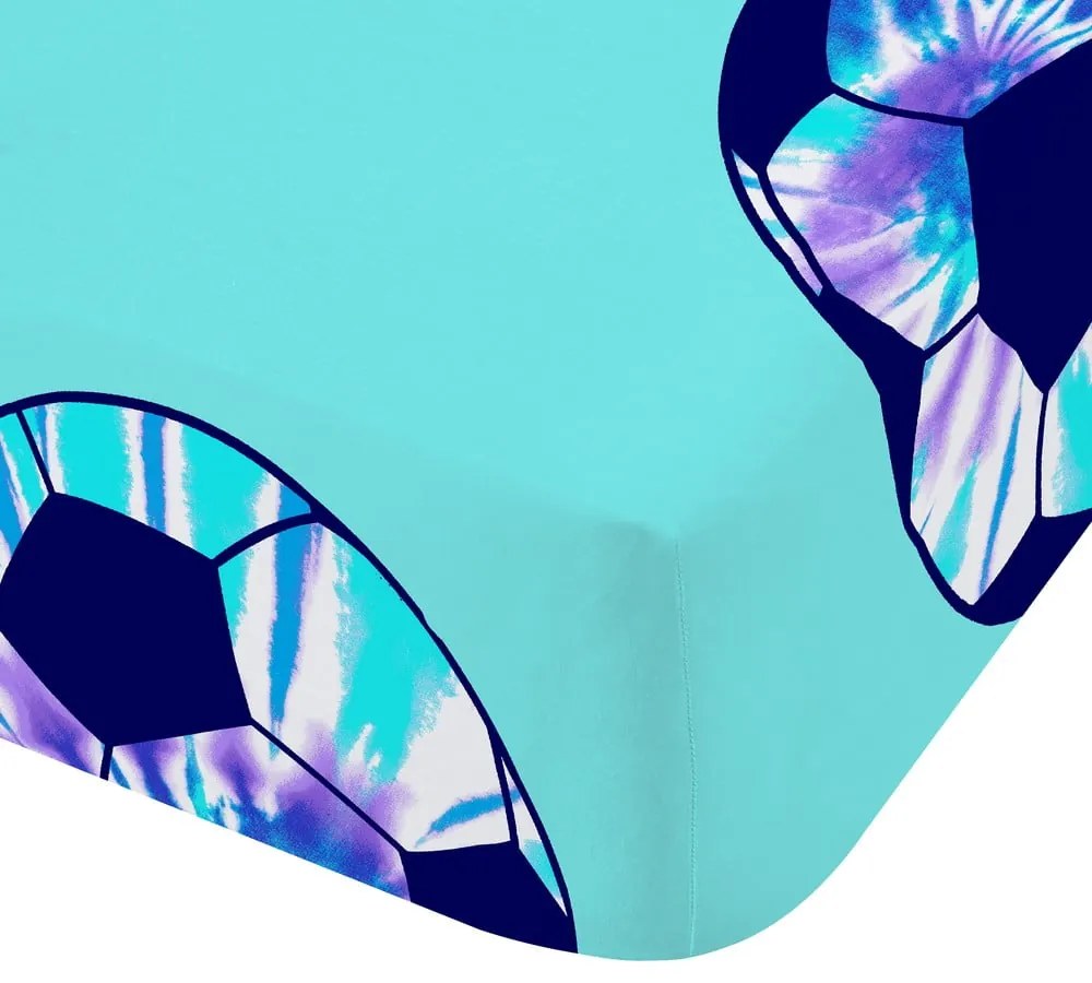 Lenzuolo con angoli per bambini turchese per letto singolo 90x190 cm Tie Dye Football – Catherine Lansfield