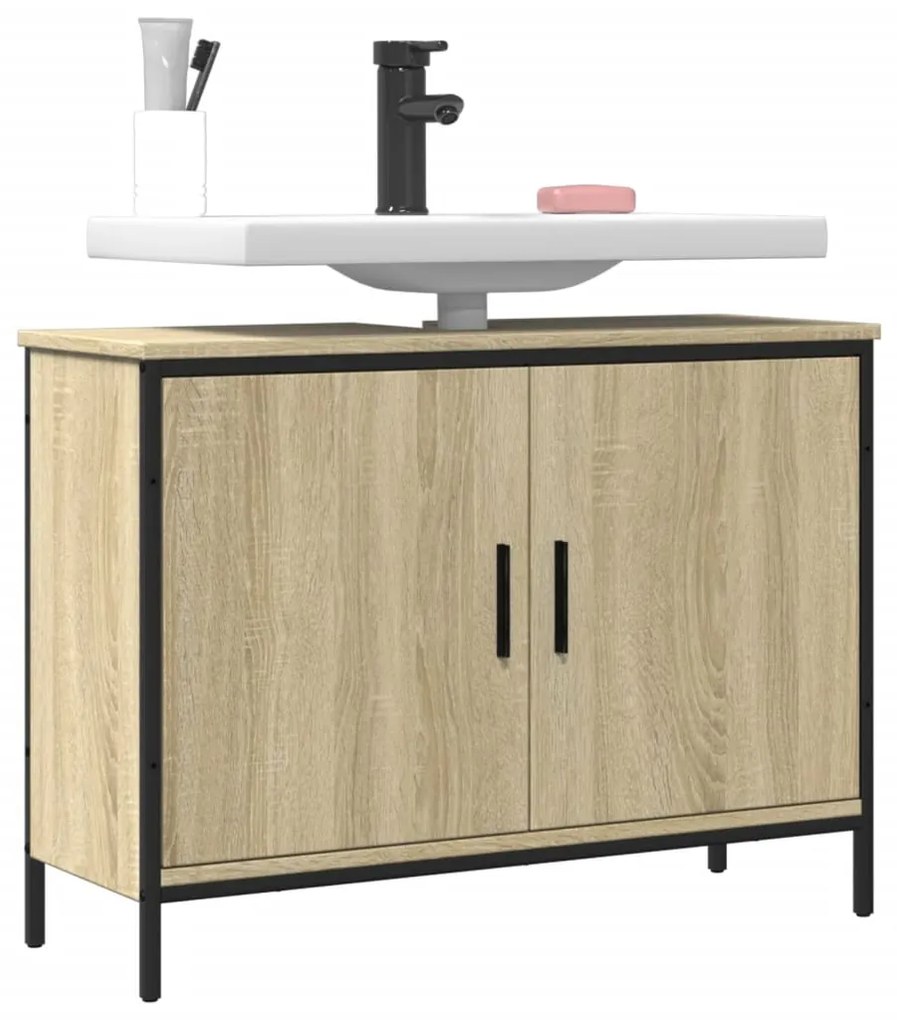 Mobile Lavabo Bagno Rovere Sonoma 80x30x60 Cm Legno Multistrato /