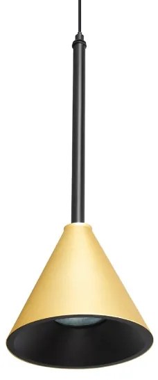Lampadario a sospensione con filo CONE 1xGU10/10W/230V oro/nero