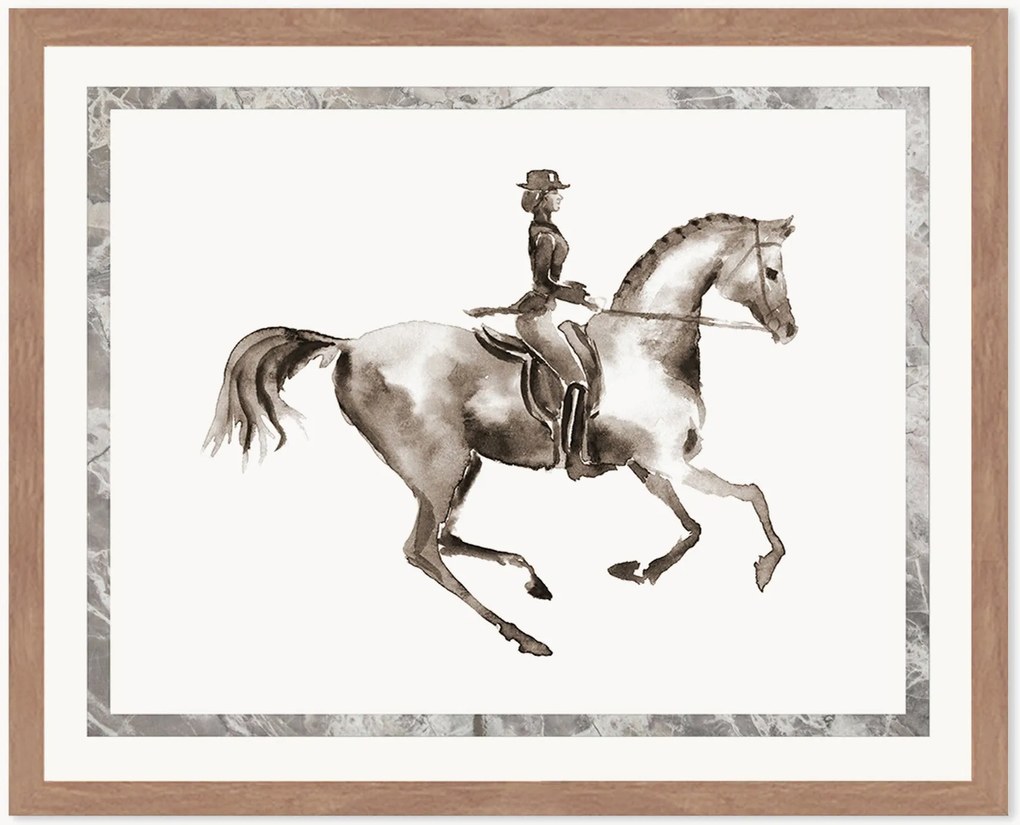 Stampa digitale incorniciata Watercolor Rider, varie misure