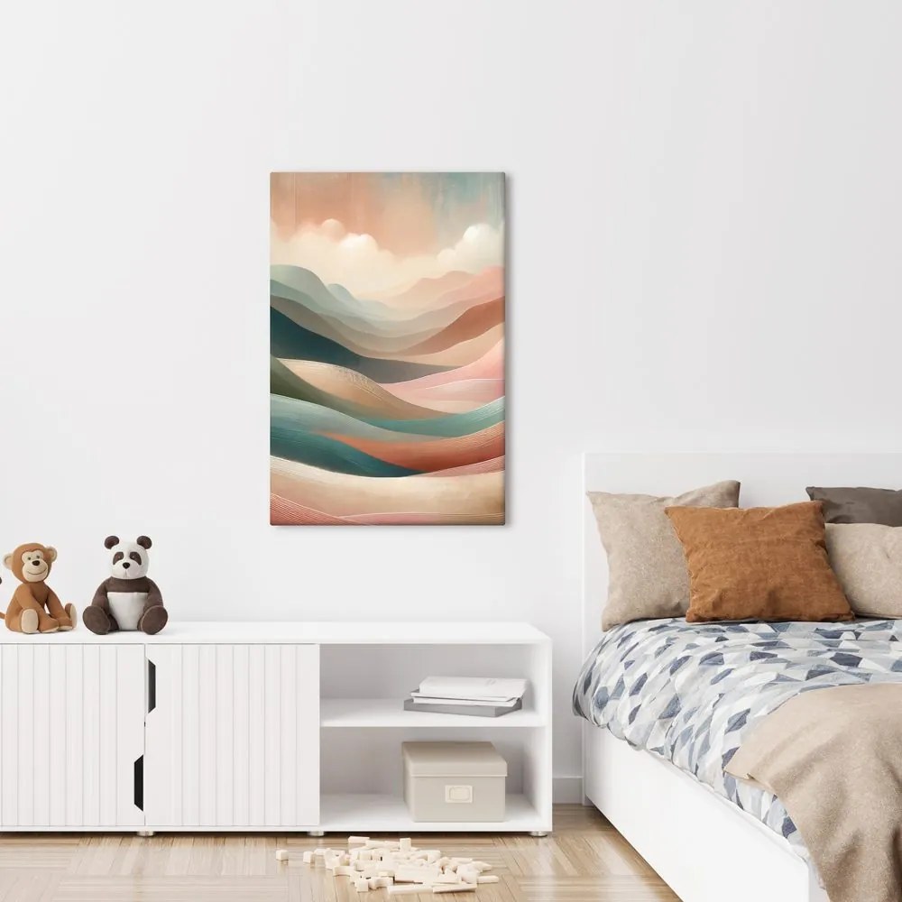 Quadro su tela – Paesaggio ondulato in pastello