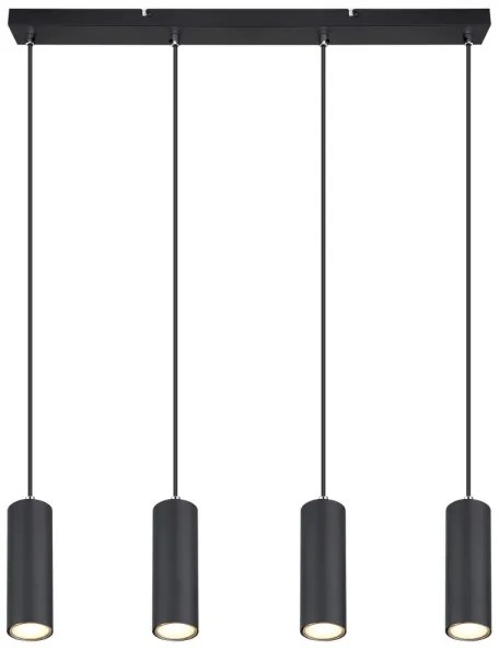 Globo 57911-4HB - Lampadario a sospensione con filo ROBBY 4xGU10/35W/230V nero