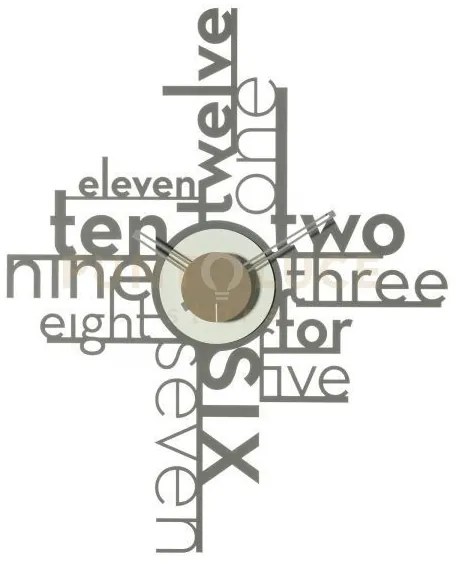 Orologio lettering fango e avorio in ferro 54x66cmh