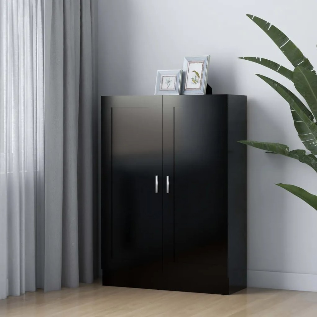 Libreria Nera 82,5x30,5x115 Cm İn Legno Multistrato /