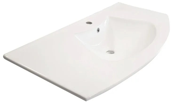 Lavabo a incasso rettangolare Sole L 100 x H 18 x P 46 cm in ceramica bianco lucido