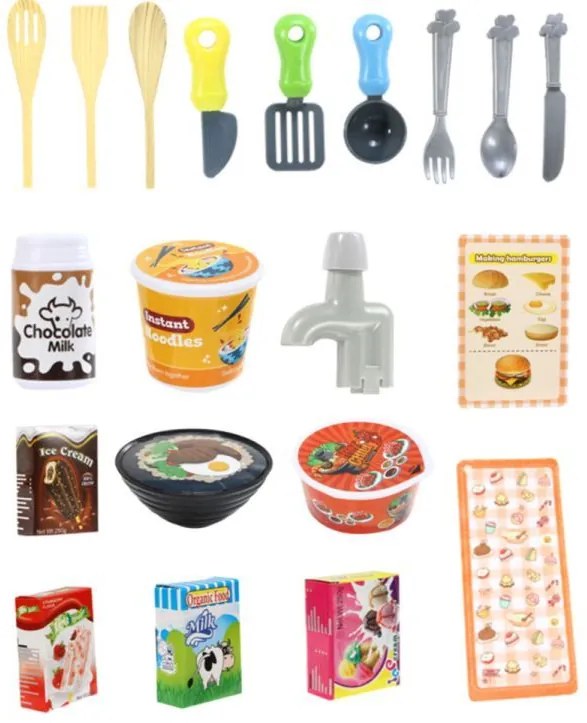 Cucina per bambini blu scuro con generatore di vapore + accessori