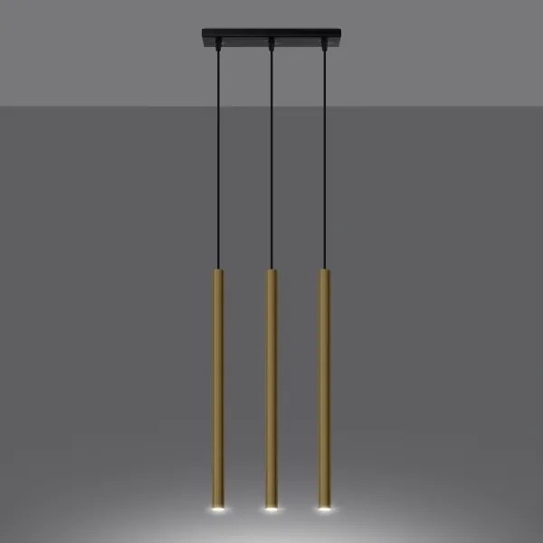 Sollux SL.1196 - Lampadario a sospensione con filo PASTELO 3xG9/8W/230V oro