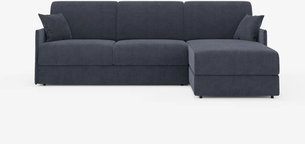 Evans Divano letto angolare con penisola contenitore - design compatto in tessuto smacchiabile T23