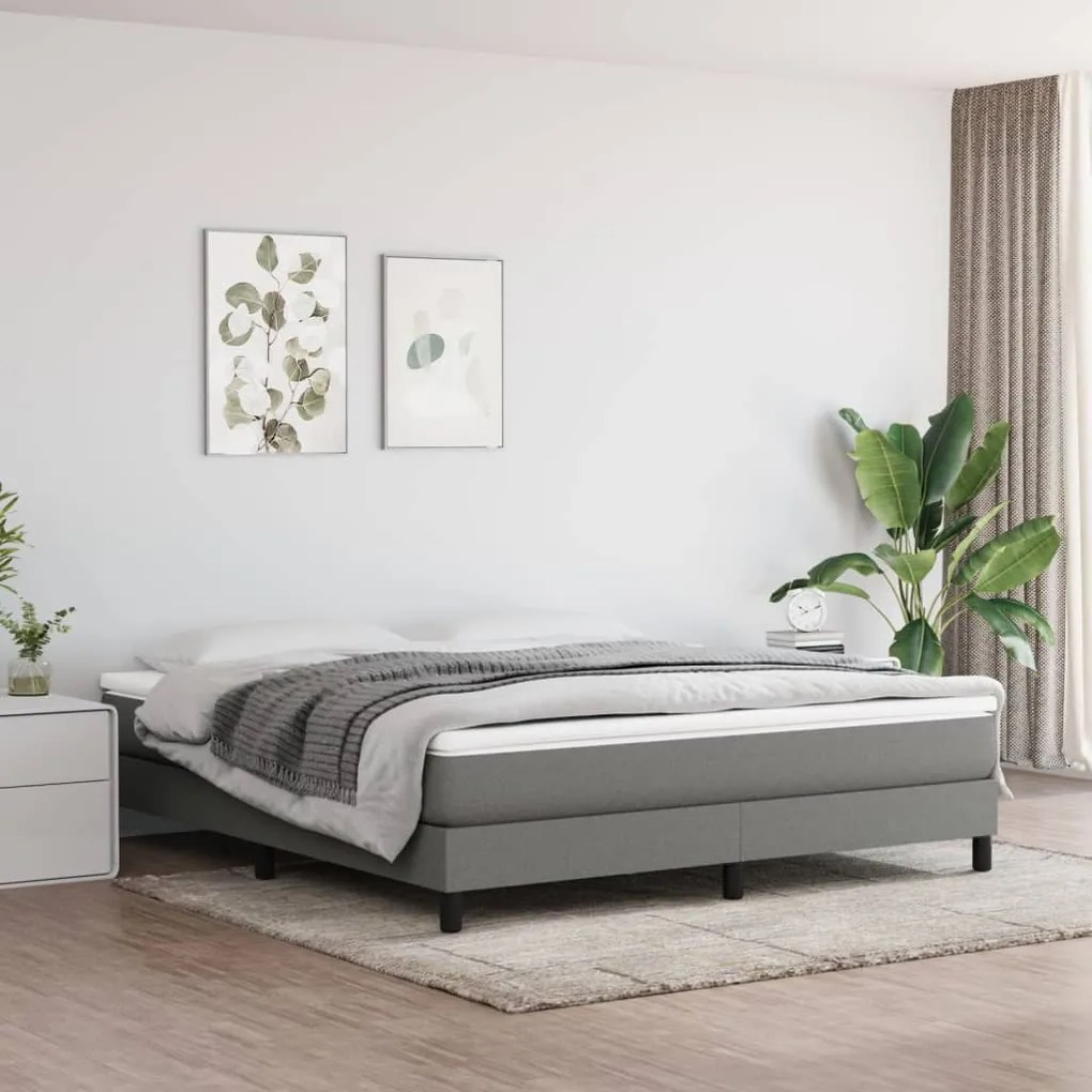 Giroletto Senza Materasso Grigio Scuro 160x200 Cm Tessuto /