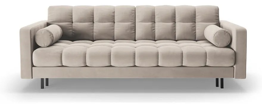 Divano beige allungabile/con contenitore con rivestimento in velluto 222 cm Bali – Cosmopolitan Design