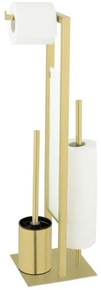 WENKO 26034100 - Set WC RIVALTA 18x70 cm acciaio inox/dorato/bianco/nero