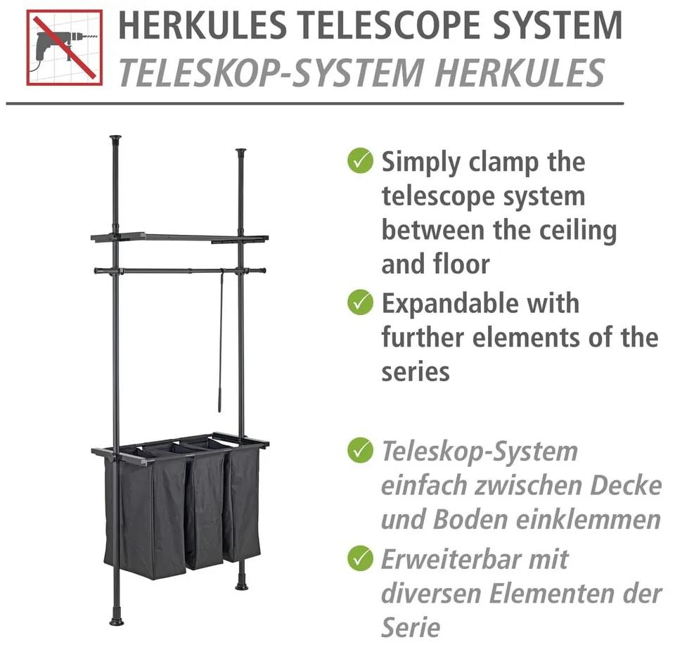 Appendiabiti telescopico in metallo nero Herkules - Wenko