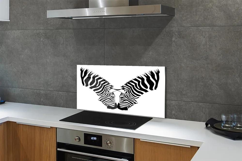 Pannello paraschizzi cucina Immagine speculare di una zebra 100x50 cm