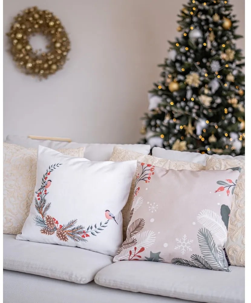 Cuscino natalizio con rivestimento in cotone Rami, 45 x 45 cm Frosted Branches - Butter Kings