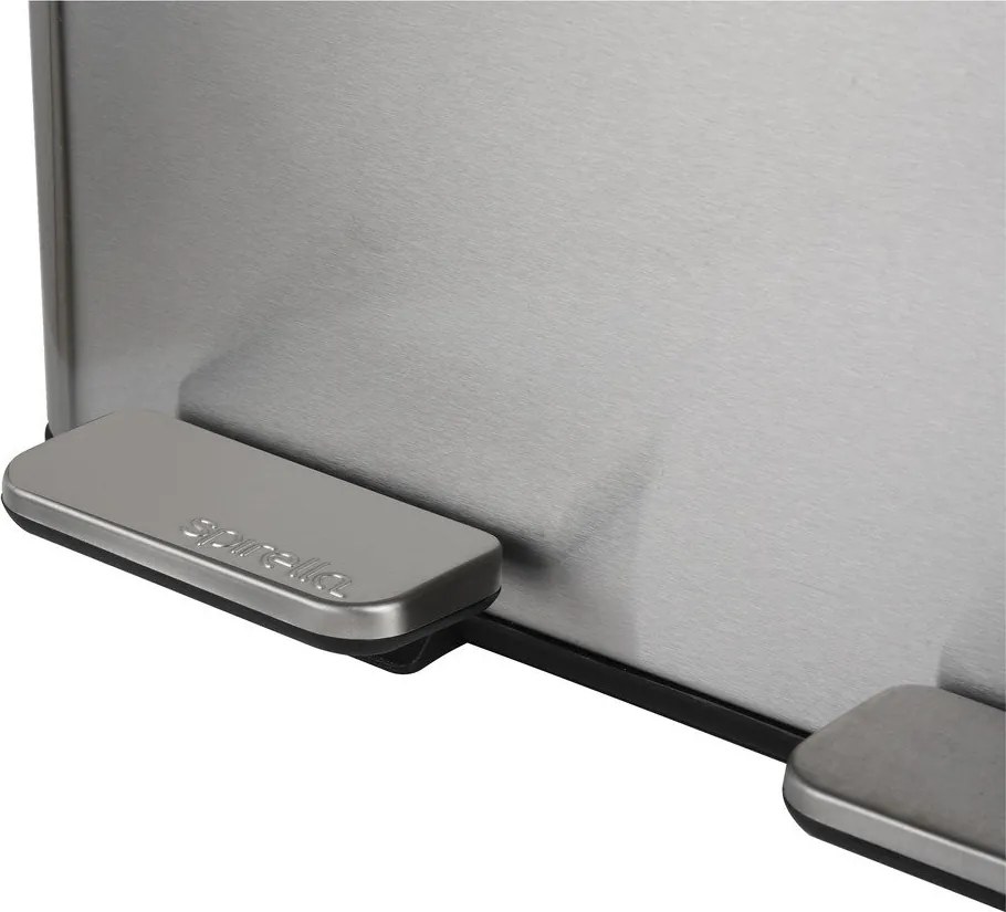 Cestino per la spazzatura color argento opaco in acciaio per raccolta differenziata/con pedale 2x30 l Aliya – Spirella