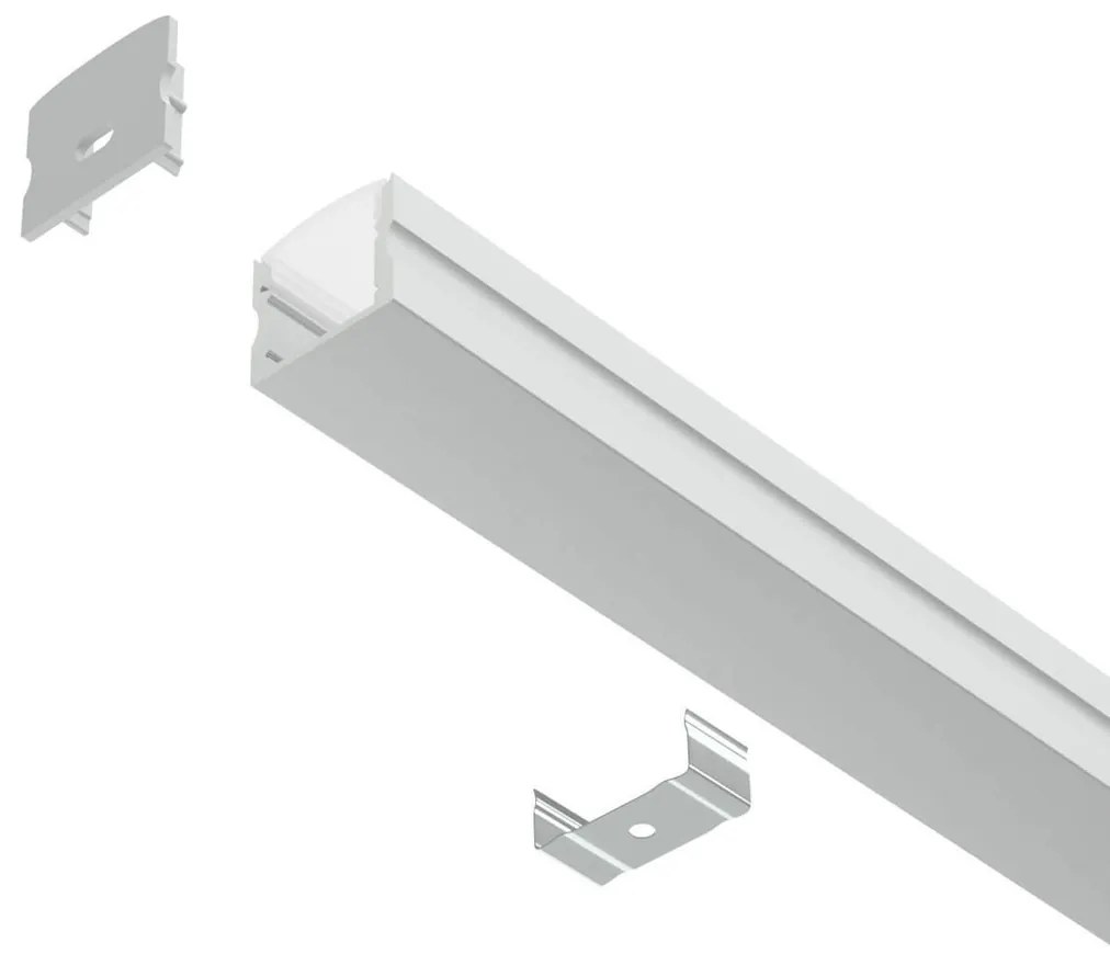 Profilo Alto 1m e 2m per striscia LED Alluminio Quadrato Variante Lunghezza Profilo 2 metro
