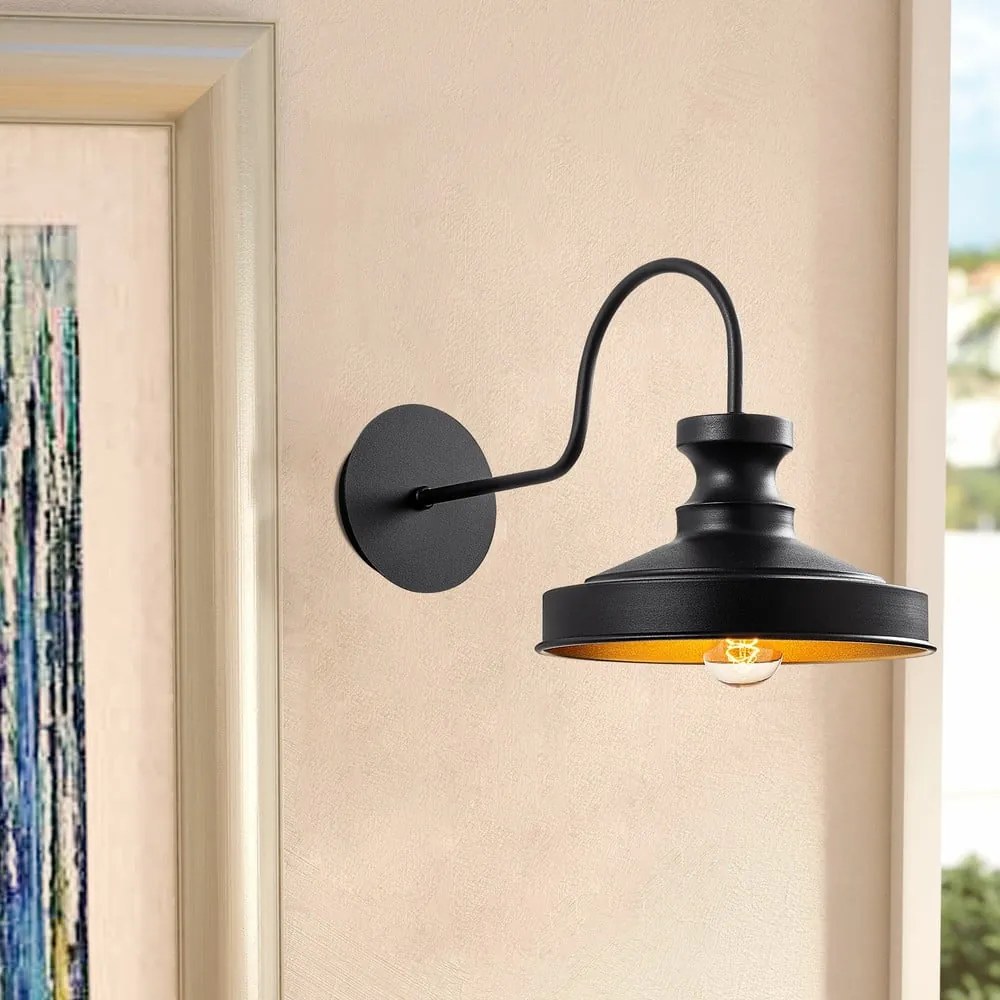 Lampada da parete nera ø 22 cm Kiruna – Opviq lights