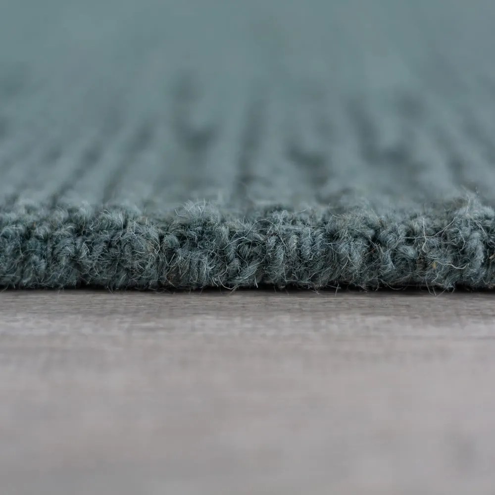 Tappeto blu polveroso in lana tessuto a mano 120x170 cm Harris Boucle – Flair Rugs