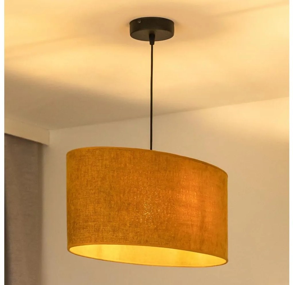 Duolla - Lampadario a sospensione con filo OVAL 1xE27/15W/230V marrone