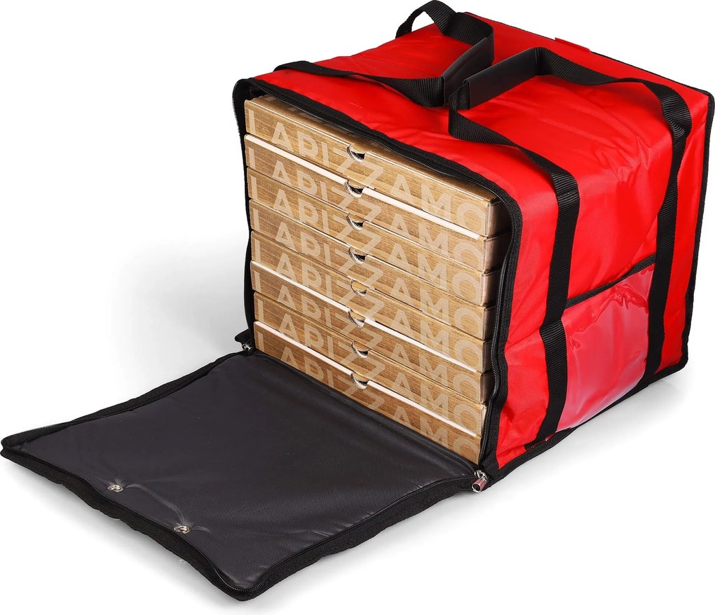 Borsa Termica Porta Pizze da Asporto 8/10 Cartoni Safemi Express 10 Rossa e Nera...