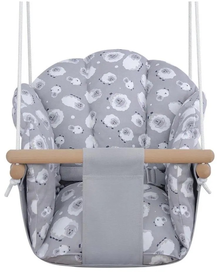 2Kids Toys - Altalena tessile per bambini grigio/faggio