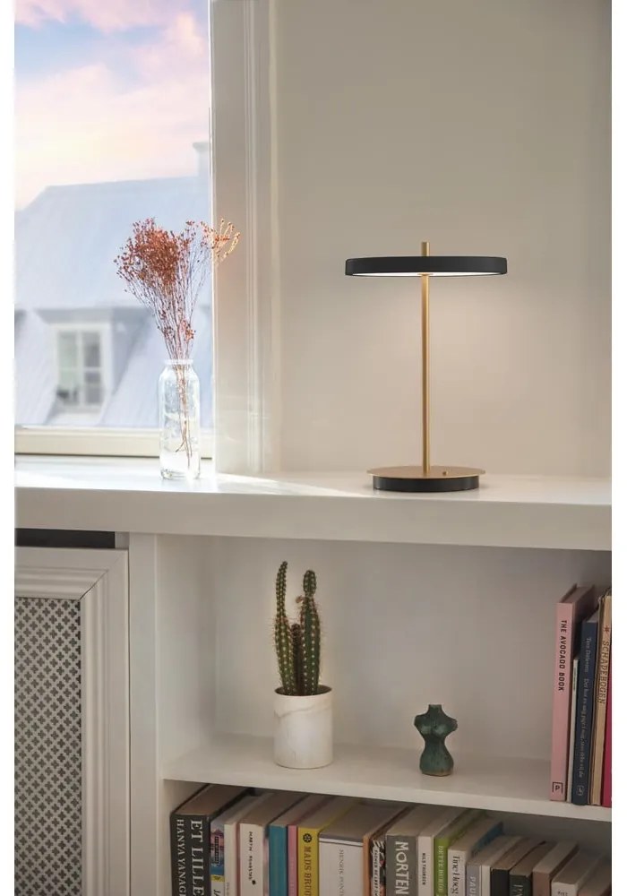 Lampada da tavolo dimmerabile a LED nera con paralume in metallo (altezza 31 cm) Asteria Move - UMAGE