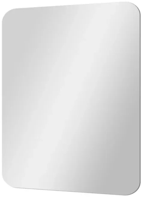 Specchio bagno 70x90 cm con angoli stondati e installazione reversibile