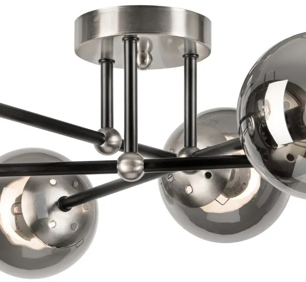 Lampadario a plafone MALENA 6xE14/5W/230V cromo opaco/fumé