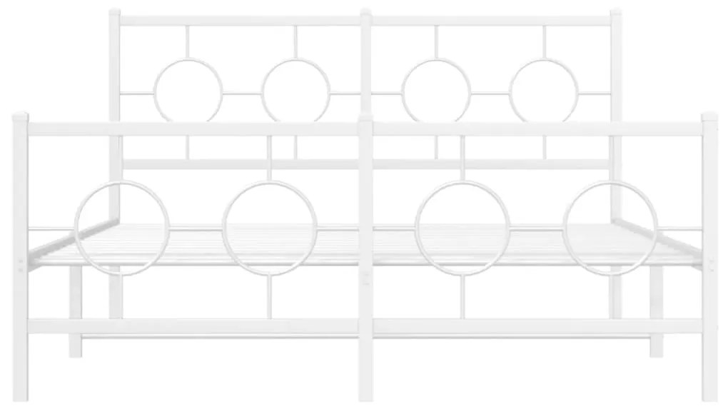 Giroletto con testiera e pediera metallo bianco 140x200 cm