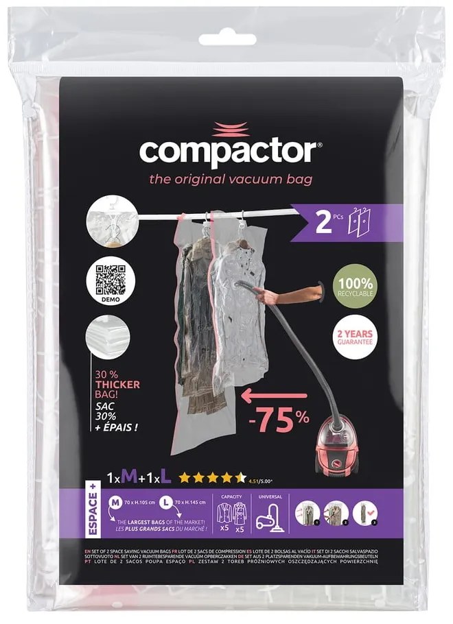 Sacchetti per il vuoto in set da 2 pezzi Espace - Compactor