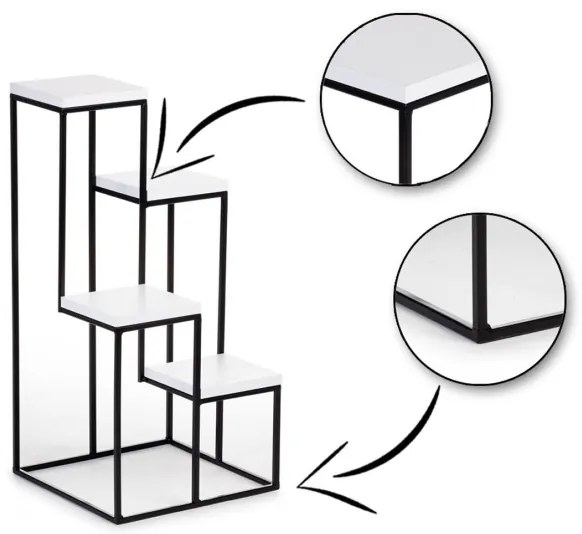 Portafiori KASKADA 70x34 nero/bianco