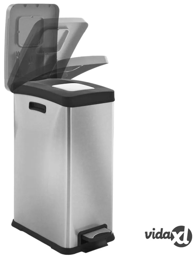 EKO Pattumiera a Pedale Rejoice 30 L Argento Opaco