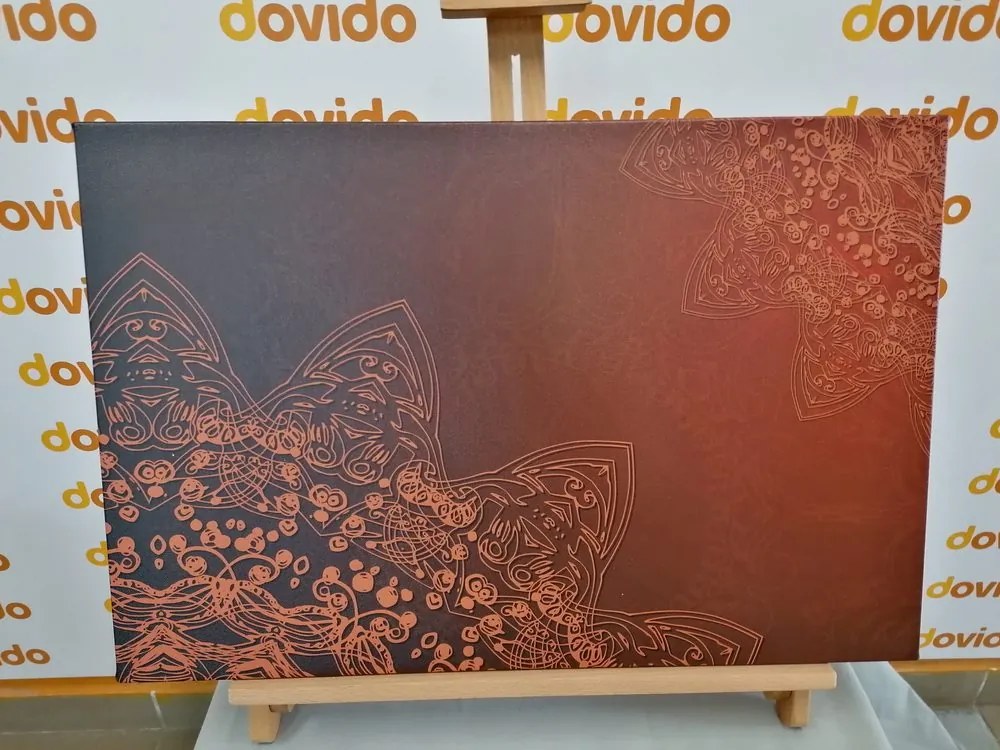 Quadro su tela – Elementi moderni di Mandala in sfumature di marrone